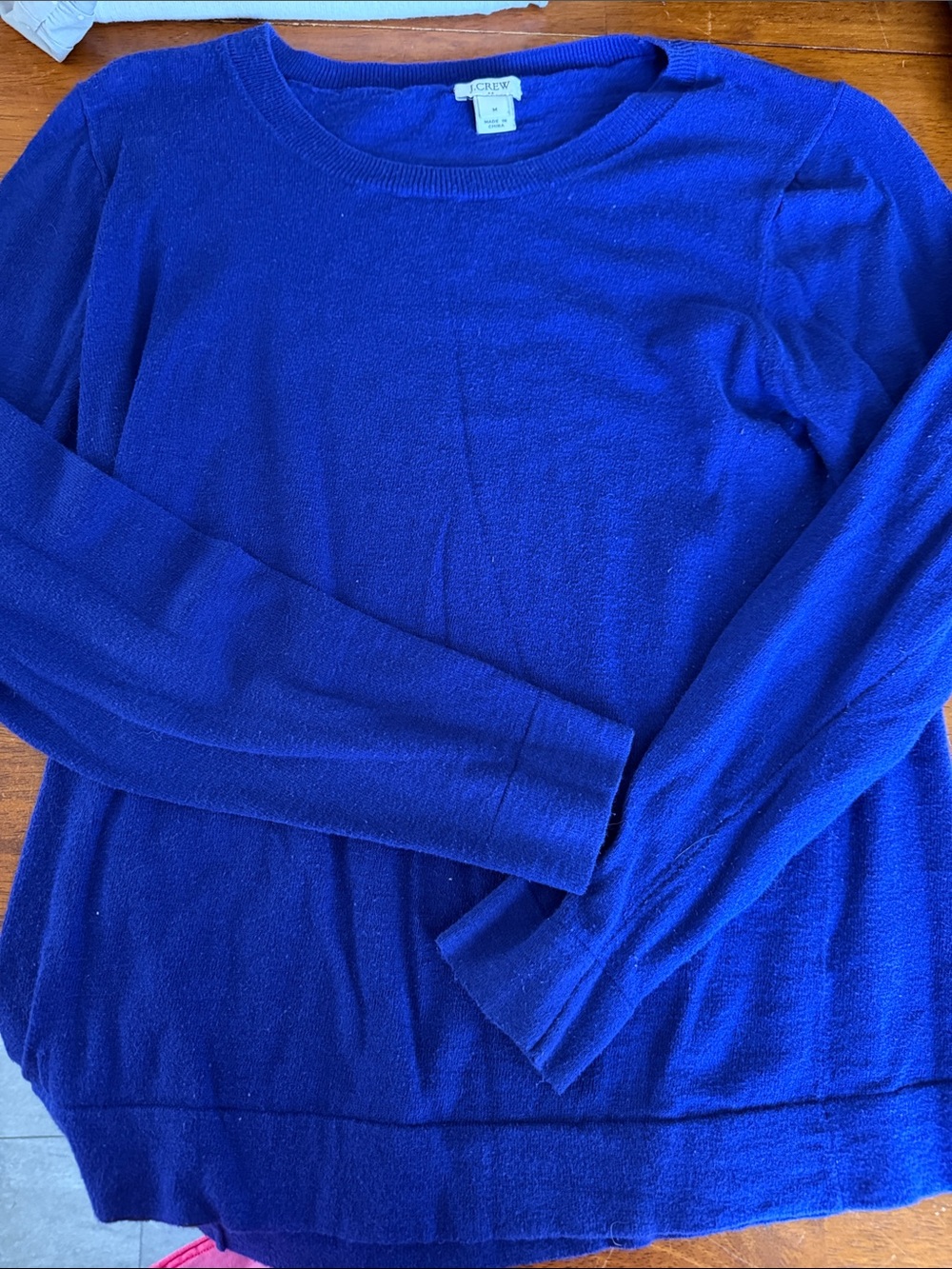 J. Crew Cobalt Blue Lightweight Crewneck Sweater